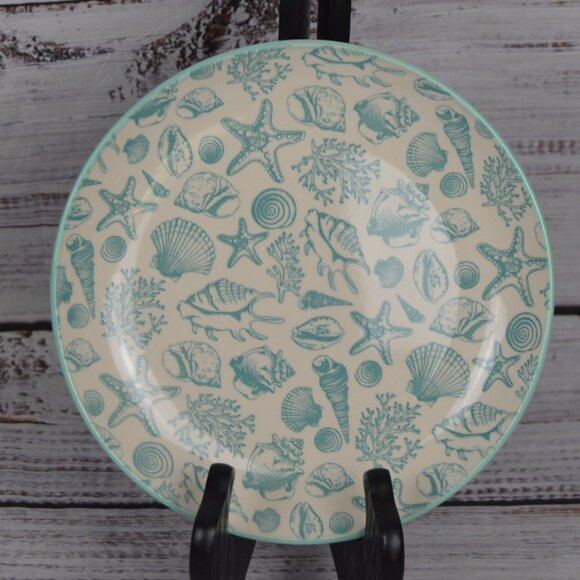 PFALTZGRAFF VENICE AQUA BLUE SEA SHELL SALAD PLATES 8.5" D SET OF 4 NEW  **Pleas - Picture 10 of 13